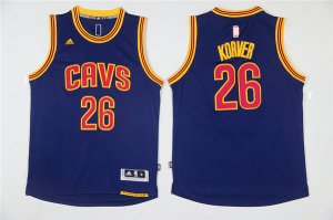 Maillot De Basket Cleveland Cavaliers Kyle Korver 26 Tissus Sportif Fans Edition Bleu Fonce
